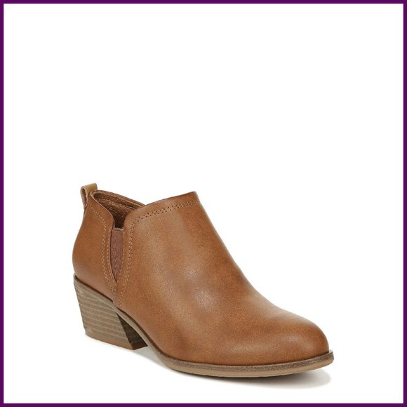 Women's Ankle Booties Size 8W Slip-On Stretch Panels 2 Inch Heel